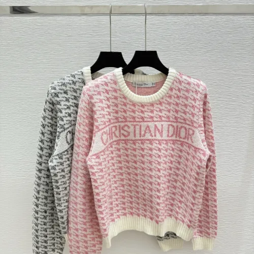 Dior Christian Dior Oblique Logo Knit Crewneck Sweater with Ribbed Trim #B54521