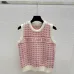 Dior Christian Dior Oblique Sleeveless Sweater Vest in Pink and White #B54519