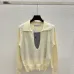 Dior Ecru Cannage Knit Cropped Zip-Up Cardigan Timeless Luxury Piece #B54523
