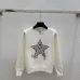 Dior Women's Authentic Luxury Cozy Knit Sweater with Intricate Sparkling Star Sequin Embellishment and Classic Crew Neck Design #B56278