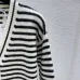 Dior Women's Authentic Luxury Striped V-Neck Cardigan Knitwear Featuring Gold Accent Buttons and Elegant Monogram Logo Detail #B56279