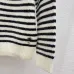 Dior Women's Authentic Luxury Striped V-Neck Cardigan Knitwear Featuring Gold Accent Buttons and Elegant Monogram Logo Detail #B56279