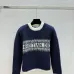 Dior Women's Luxury Fluffy Knit Logo Sweater  Featuring Contrast Christian Dior Signature Intarsia and Cozy Crew Neckline. #B56283