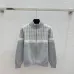 Dior Women's Luxury Houndstooth Knit Zip-Up Jacket Sweater Featuring Elegant Mock Turtleneck and Sophisticated Wool Blend Texture #B56285