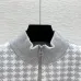 Dior Women's Luxury Houndstooth Knit Zip-Up Jacket Sweater Featuring Elegant Mock Turtleneck and Sophisticated Wool Blend Texture #B56285