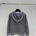 Dior Women's Luxury Knit Hoodie Jacket, Featuring Signature Oblique Monogram Jacquard and Sporty Button-Up Silhouette with Hood. #B56286