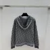 Dior Women's Luxury Knit Hoodie Jacket, Featuring Signature Oblique Monogram Jacquard and Sporty Button-Up Silhouette with Hood. #B56286