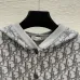 Dior Women's Luxury Knit Hoodie Jacket, Featuring Signature Oblique Monogram Jacquard and Sporty Button-Up Silhouette with Hood. #B56286