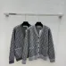 Dior Women's Luxury Monogram Zip-Up Knit Bomber Jacket, Featuring Signature Oblique Jacquard and Two Convenient Front Pockets. #B56281