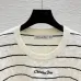 Dior Women's Striped Knit Sweater with Embossed Pattern and Logo #B54525
