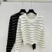 Dior Women's Striped Knit Sweater with Embossed Pattern and Logo #B54525