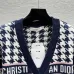 Dior Women's V-Neck Cardigan  Houndstooth Pattern with Christian Dior Logo Detail for Luxury Fashion Lovers #B57737