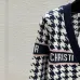 Dior Women's V-Neck Cardigan  Houndstooth Pattern with Christian Dior Logo Detail for Luxury Fashion Lovers #B57737