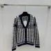 Dior Women's V-Neck Cardigan  Houndstooth Pattern with Christian Dior Logo Detail for Luxury Fashion Lovers #B57737