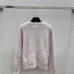 Fendi Women's Luxurious Fuzzy Knit Cardigan Featuring Pink and White FF Monogram and Contrast Trims #B56310