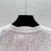 Fendi Women's Luxurious Fuzzy Knit Cardigan Featuring Pink and White FF Monogram and Contrast Trims #B56310