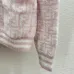Fendi Women's Luxurious Fuzzy Knit Cardigan Featuring Pink and White FF Monogram and Contrast Trims #B56310