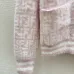 Fendi Women's Luxurious Fuzzy Knit Cardigan Featuring Pink and White FF Monogram and Contrast Trims #B56310