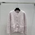 Fendi Women's Luxurious Fuzzy Knit Cardigan Featuring Pink and White FF Monogram and Contrast Trims #B56310