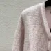 Fendi Women's Luxurious Fuzzy Knit Cardigan Featuring Pink and White FF Monogram and Contrast Trims #B56311