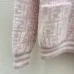 Fendi Women's Luxurious Fuzzy Knit Cardigan Featuring Pink and White FF Monogram and Contrast Trims #B56311