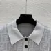 Fendi Women's Luxurious Short Sleeve Knit Polo Top Featuring Iconic FF Monogram Jacquard and Classic Contrast Collar. #B56304