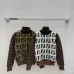 Fendi Women's Luxury High-Neck Sweater, Featuring Iconic All-Over FF Monogram Pattern and Cozy Fuzzy Knit Texture. #B56300