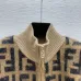 Fendi Women's Luxury High-Neck Sweater  Featuring Iconic All-Over FF Monogram Pattern and Cozy Fuzzy Knit Texture #B56301