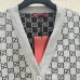 Gucci Monogrammed GG Jacquard V-Neck Cardigan in Grey Knit Fabric #B54515
