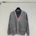 Gucci Monogrammed GG Jacquard V-Neck Cardigan in Grey Knit Fabric #B54515