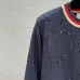 Gucci Women's Luxurious Sapphire Blue Knit Sweater  Featuring Signature Web Stripe Trims and Subtle Monogram Open Knit Detail. #B56291