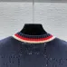 Gucci Women's Luxurious Sapphire Blue Knit Sweater  Featuring Signature Web Stripe Trims and Subtle Monogram Open Knit Detail. #B56292
