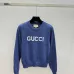 Gucci Women's Luxury Light Knit Monogram Sweater Featuring Bold Intarsia GUCCI Logo and Breathable Crew Neck Design #B56288