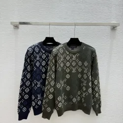 LV Women's Crewneck Sweaters  Monogram Pattern   Fair Isle Design in Dual Color Options for Luxury Fashion Lovers #B57742