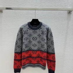 LV Women's Crewneck Sweaters  Monogram Pattern   Fair Isle Design in Dual Color Options for Luxury Fashion Lovers #B57743