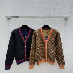 LV Women's Knitted Sweaters  Iconic Monogram Pattern in Dual Colors for Luxury Fashion Aficionados #B56262 LV Women's Knitted Sweaters  Iconic Monogram Pattern in Dual Colors for Luxury Fashion Aficionados #B56262