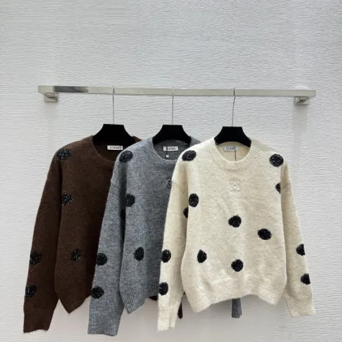 Loewe Women's Crewneck Sweaters  Sequin Polka Dot Design with Multi-Color Options for Luxury Fashion Aficionados #B57739