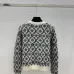 Louis Vuitton Women's Luxury Fuzzy Knit Cardigan  Featuring Iconic All-Over Monogram Jacquard and Cozy Crew Neck #B56295