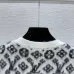 Louis Vuitton Women's Luxury Fuzzy Knit Cardigan  Featuring Iconic All-Over Monogram Jacquard and Cozy Crew Neck #B56295