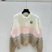 Miu Miu Striped Mohair Blend Cardigan with Embroidered Logo and Buttons #B54518