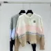 Miu Miu Striped Mohair Blend Cardigan with Embroidered Logo and Buttons #B54518