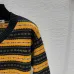 Miu Miu Women's Knitted Sweater  Vibrant Striped V   Neck Design with Intricate Patterns for Fashion   Forward Women #B56258