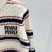 Miu Miu Women's Striped Logo Knit Sweater  Featuring Bold Miu Miu Intarsia Pattern and Comfortable Crew Neckline #B56314