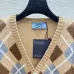 Prada Women's Argyle Cropped Cardigan with V-Neck and Button Front #B54520