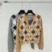 Prada Women's Argyle Cropped Cardigan with V-Neck and Button Front #B54520