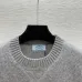 Prada Women's Knitted Sweater  Classic Grey Style with Orange Logo Embroidery for Luxury Fashion Fans #B56260