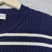 Saint Laurent Women's Wool Striped Knit Sweater with YSL Cassandre Logo #B54531