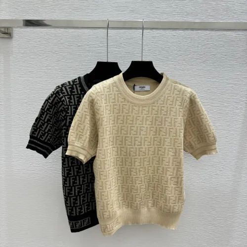 Women's FF Monogram Knit Short Sleeve Crew Neck Top #B62499