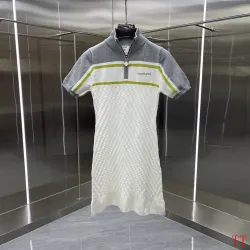 Casablanca Style Knit Polo Midi Dress, S-XL #B63516