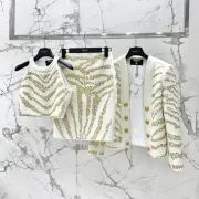 Balmain jacket skirt Vest three piece set White #9999928281